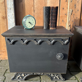 Nachtkastjes halkastjes zwart brocante