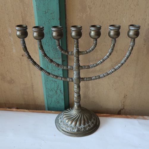 Menorah messing kandelaar Joods 24 cm