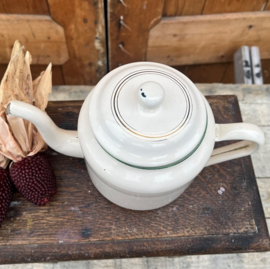 Pot emaille theepot creme diameter 12 cm