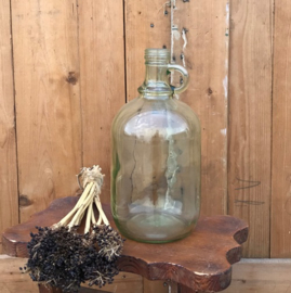 Fles vergistingsfles groen glas origineel 26 cm