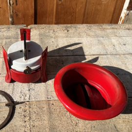 Petroleumstel emaille rood Ø 18 cm origineel