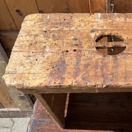 Kruk bijzettafel melk krukje hout VERKOCHT