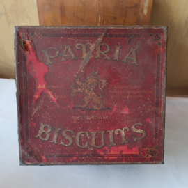 Blik Patria biscuits Amsterdam origineel metaal