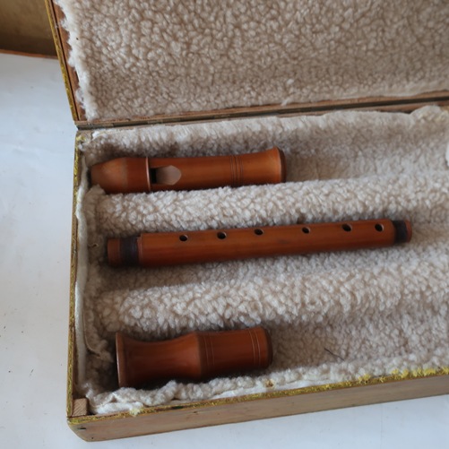 Blokfluit hout lengte 48,5 cm vintage in kist
