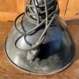 Hanglamp gang zwart metaal industrie origineel
