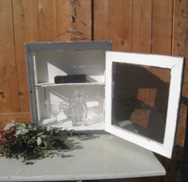 Vitrine kast grijs sier wand kastje VERKOCHT