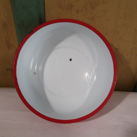 Emaille bak bakje schaal rood diameter 22 cm