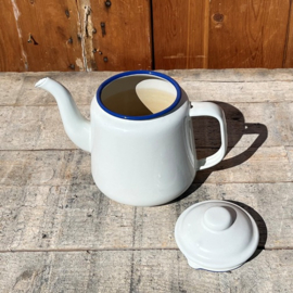 Theepot thee kan emaille wit Ø 14 cm pot