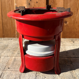 Petroleumstel emaille rood Ø 18 cm origineel