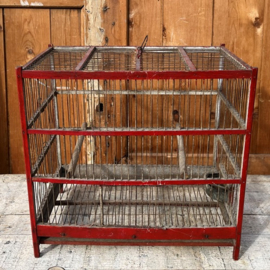 Vogelkooi oude kooi hout 38,5 x 25 x 37