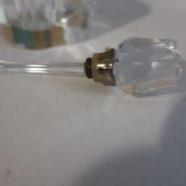 Parfum fles flesje glas met dop 7,5 cm hoog