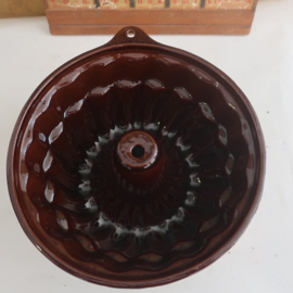 Puddingvorm aardewerk bruin tulband 25 cm