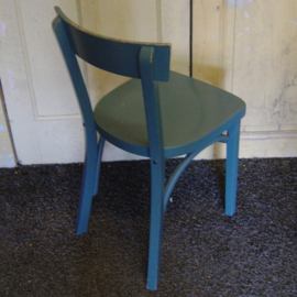Cafe stoel hout eetkamer blauw grijs VERKOCHT