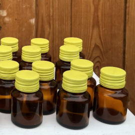 Flesje vaas glas bruin origineel apotheek