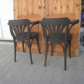 Café stoelen hout brocante grijs VERKOCHT