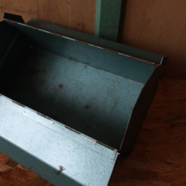Kist koffer gereedschap metaal blauw VERKOCHT