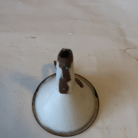Emaille trechter wit Ø 8 cm en 8,5 cm origineel