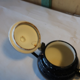 Pot emaille theepot zwart Ø 12 cm VERKOCHT