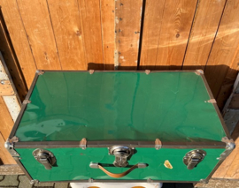 Kist koffer metaal hutkoffer groen 76 x 31 x 40,5