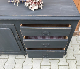 Commode lage kast brocante grijs VERKOCHT