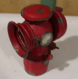 Fietslamp carbid origineel circa 1900 rood