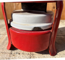 Petroleumstel emaille rood Ø 18 cm origineel