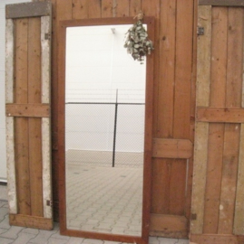Spiegel antiek hout lijst oud 170 cm VERKOCHT