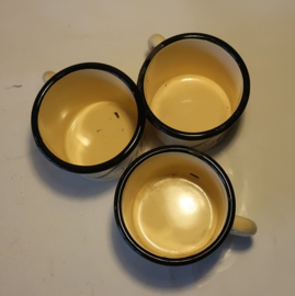 Emaille beker creme met tekst Lait