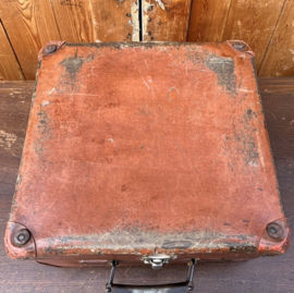 Koffer bruin 36 x 37 x 17 cm origineel vintage
