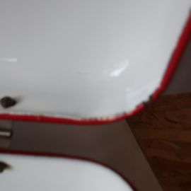 Broodtrommel emaille rood origineel 48 cm