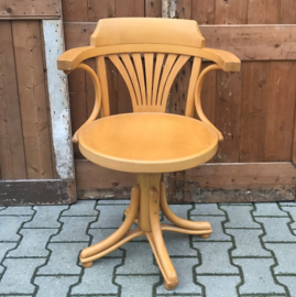 Buro stoel Captain chair hout VERKOCHT