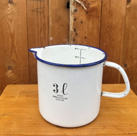 Maatbeker 3 liter emaille wit VERKOCHT