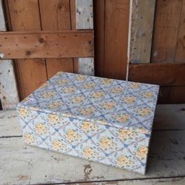Kist kistje hout met papier / behang opbergkist