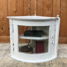 Vitrine kast wit sier hoek kastje VERKOCHT
