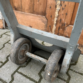 Steekwagen hout antiek Frankrijk bagage kar