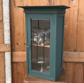 Vitrine kast groen vintage sier wand VERKOCHT