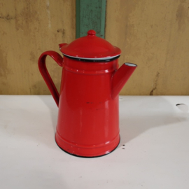 Pot emaille koffiepot rood Ø 13,5 cm VERKOCHT
