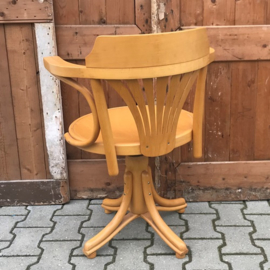 Buro stoel Captain chair hout VERKOCHT