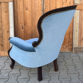 Luie stoel fauteuil stoffen bekleding VERKOCHT