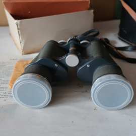 Verrekijker vintage 7 x 50 grijs retro hoes