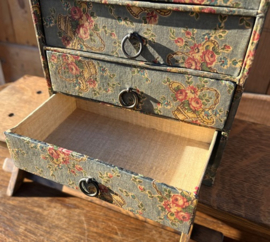 Ladekastje stoffen bekleding sieraden VERKOCHT