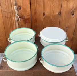 Emaille lunchtrommel tiffin dabba creme