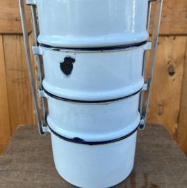 Emaille lunchtrommel tiffin dabba 5 bakken