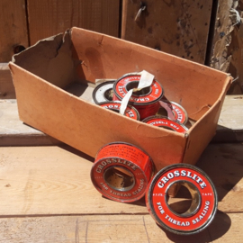 Cross lite metaal blik met wit tape pipe thread vintage