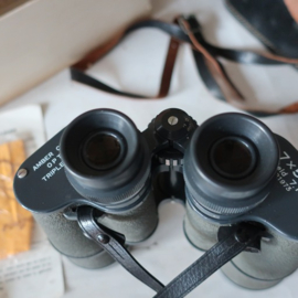 Verrekijker vintage 7 x 50 grijs retro hoes