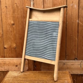 Wasbord hout met metaal zink VERKOCHT