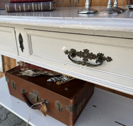 Sidetable haltafel met laden hout VERKOCHT