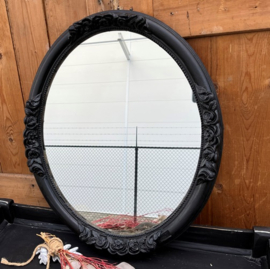 Spiegel in lijst zwart hout 47,5 x 57,5 VERKOCHT
