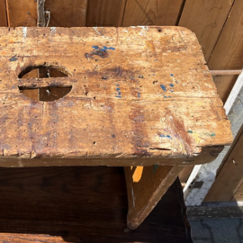 Kruk bijzettafel melk krukje hout VERKOCHT