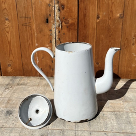 Koffiekan koffie pot emaille wit Ø 19 cm